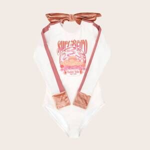 NEW SAINT IDA kids naples surf retro one piece in white